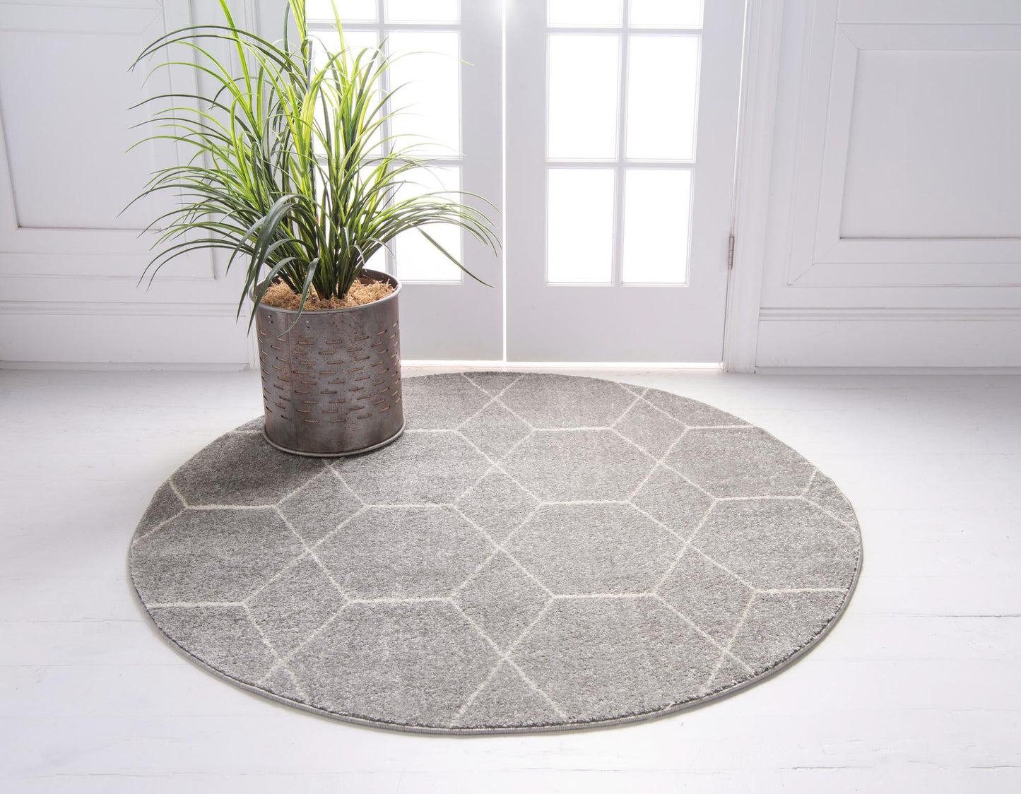 Teppich "FROZEN" Rund Hellgrau 120x120 cm