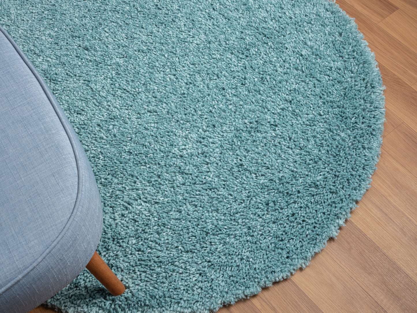 Hochflor Teppich SHAGGY hellblau rund diverse Größen