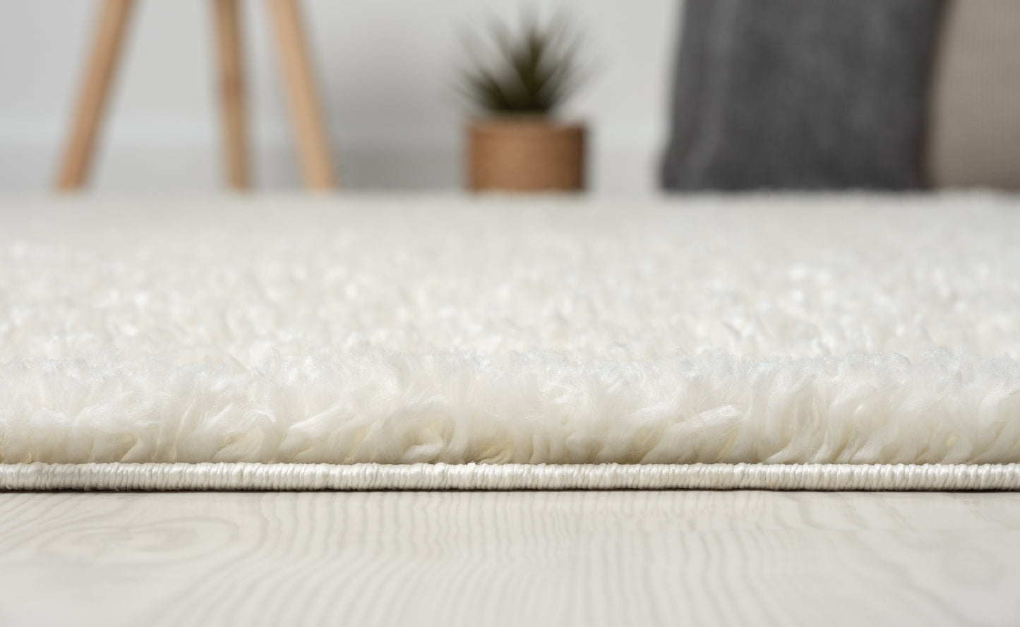 Hochflor Teppich SHAGGY creme rechteckig diverse Größen