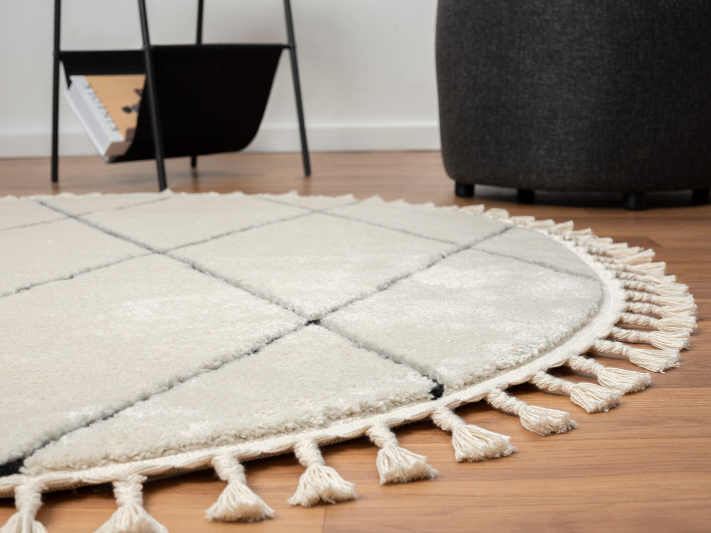 Teppich ORIENTAL-Structure rund weiss diverse Größen