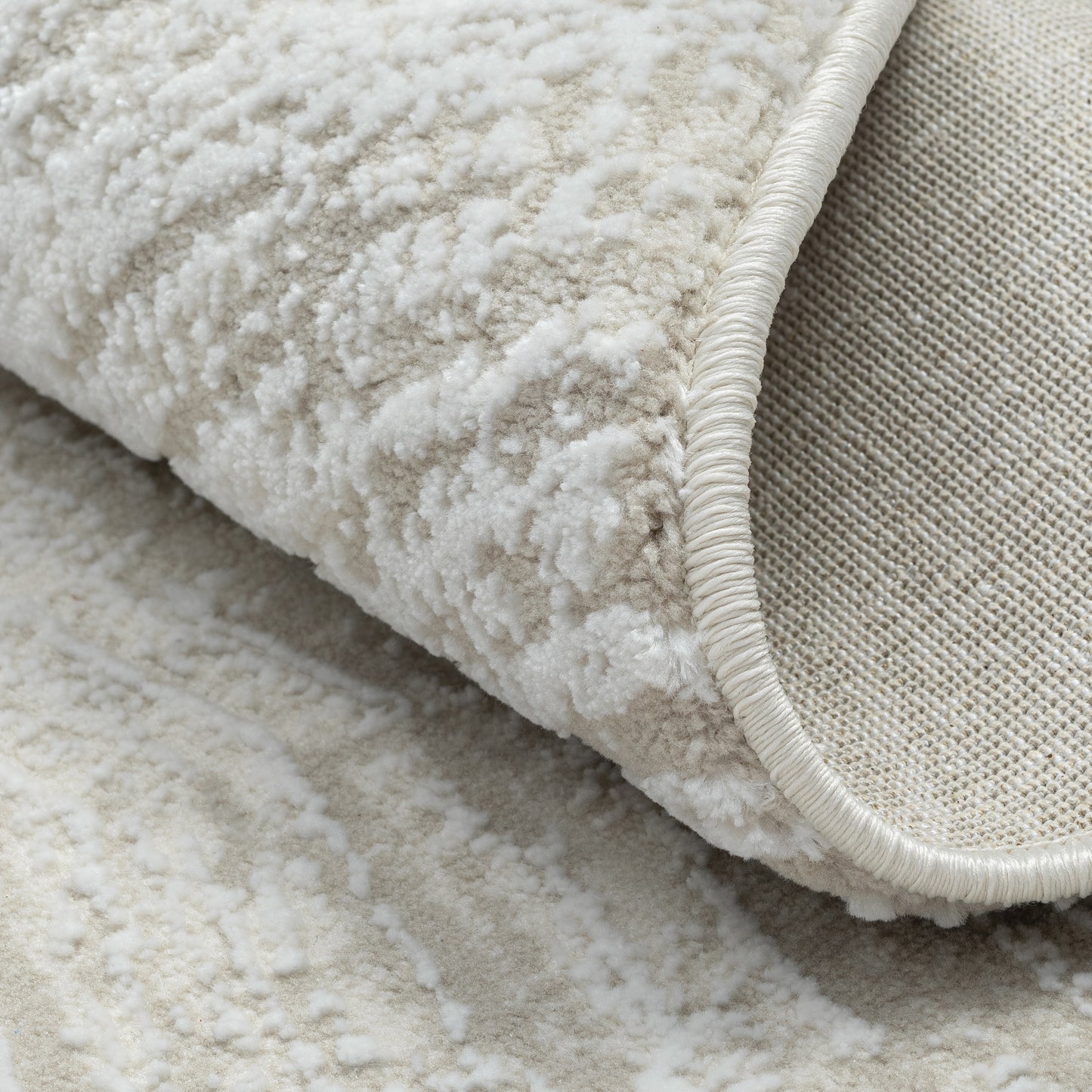 Teppich CIELO rund Creme-Grau 120 x 120 cm