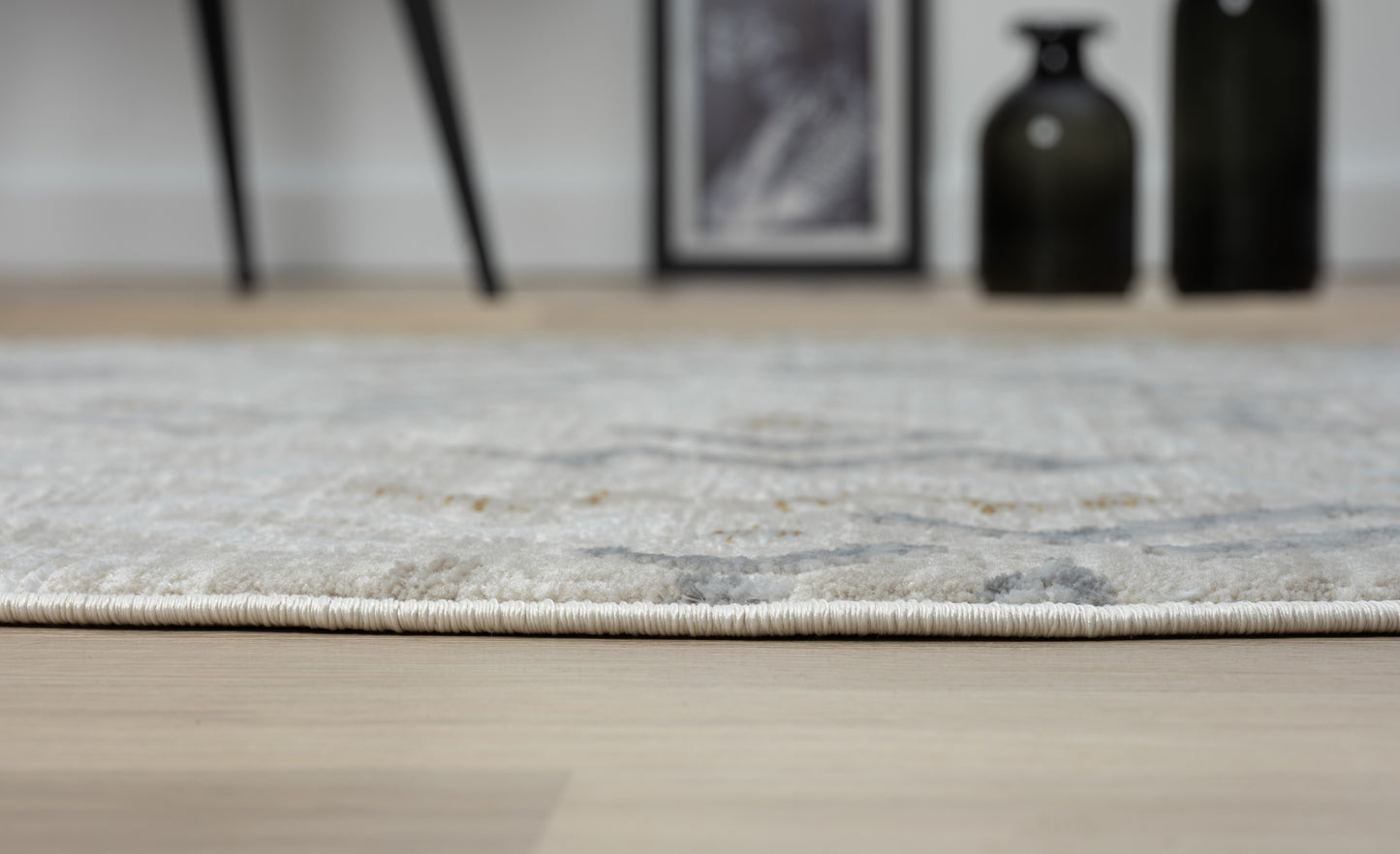 Teppich TURA rund  Creme-Grau  120 x 120 cm