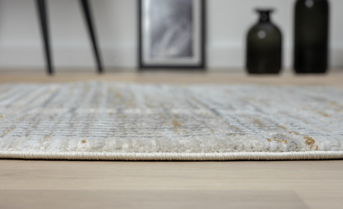 Teppich LAMPU rund Creme 120 x 120 cm