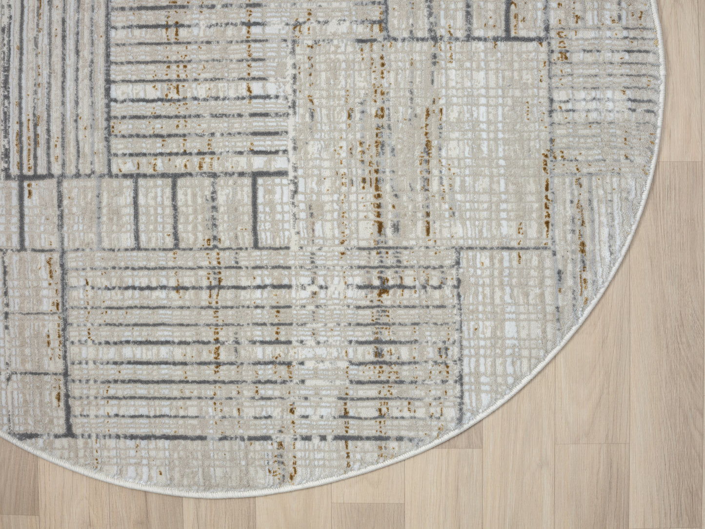 Teppich LAMPU rund Creme 120 x 120 cm
