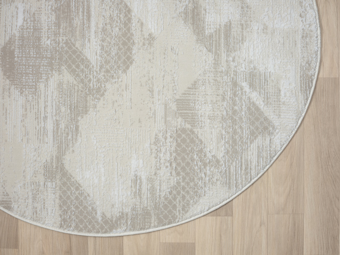 Teppich VIDA rund Creme-Grau 120 x 120 cm