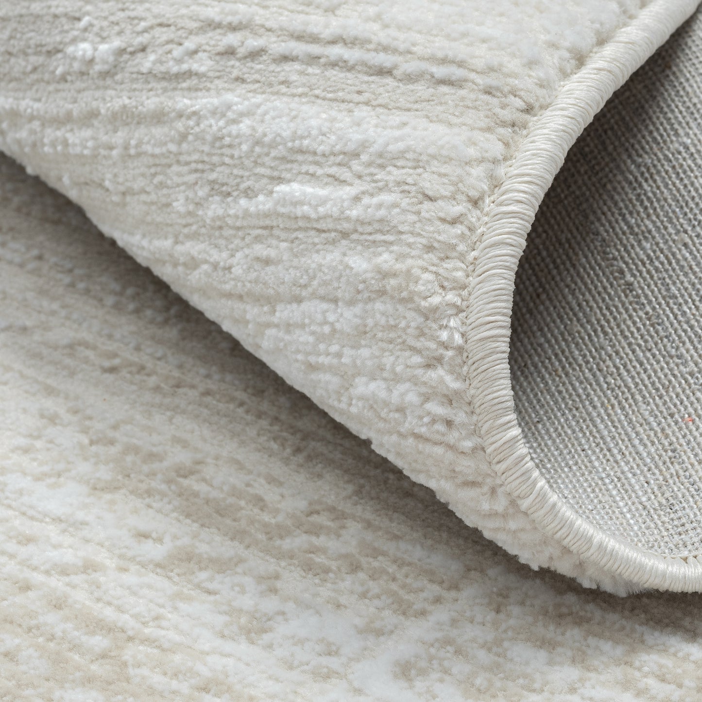 Teppich CERCHIO rund Creme-Grau 120 x 120 cm