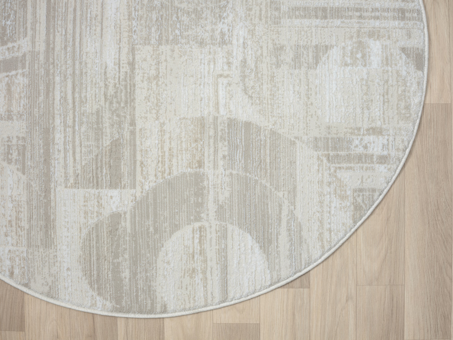 Teppich CERCHIO rund Creme-Grau 120 x 120 cm