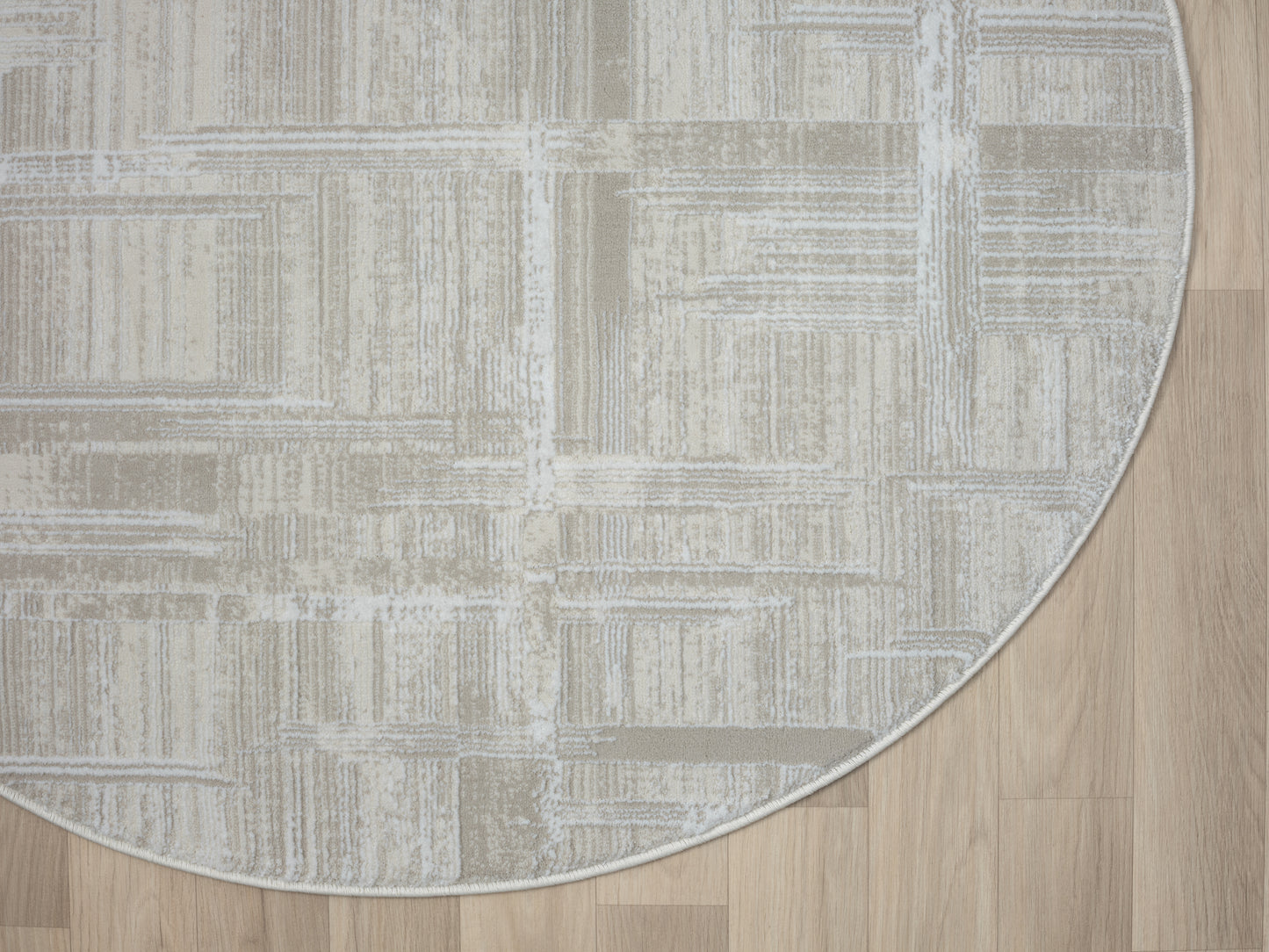 Teppich PREFERITO rund Creme-Grau 120 x 120 cm