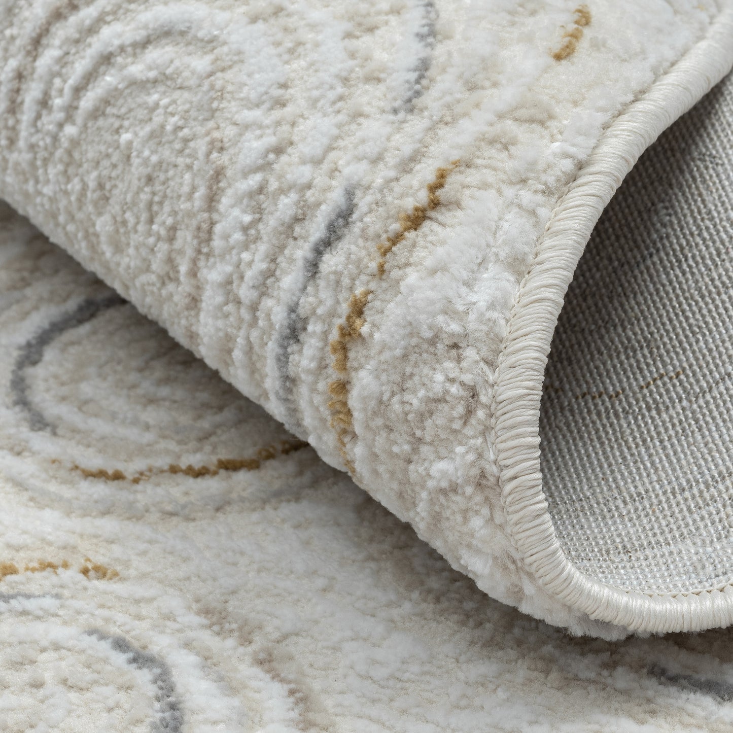 Teppich CERCHI rund Creme-Multi 120 x 120 cm