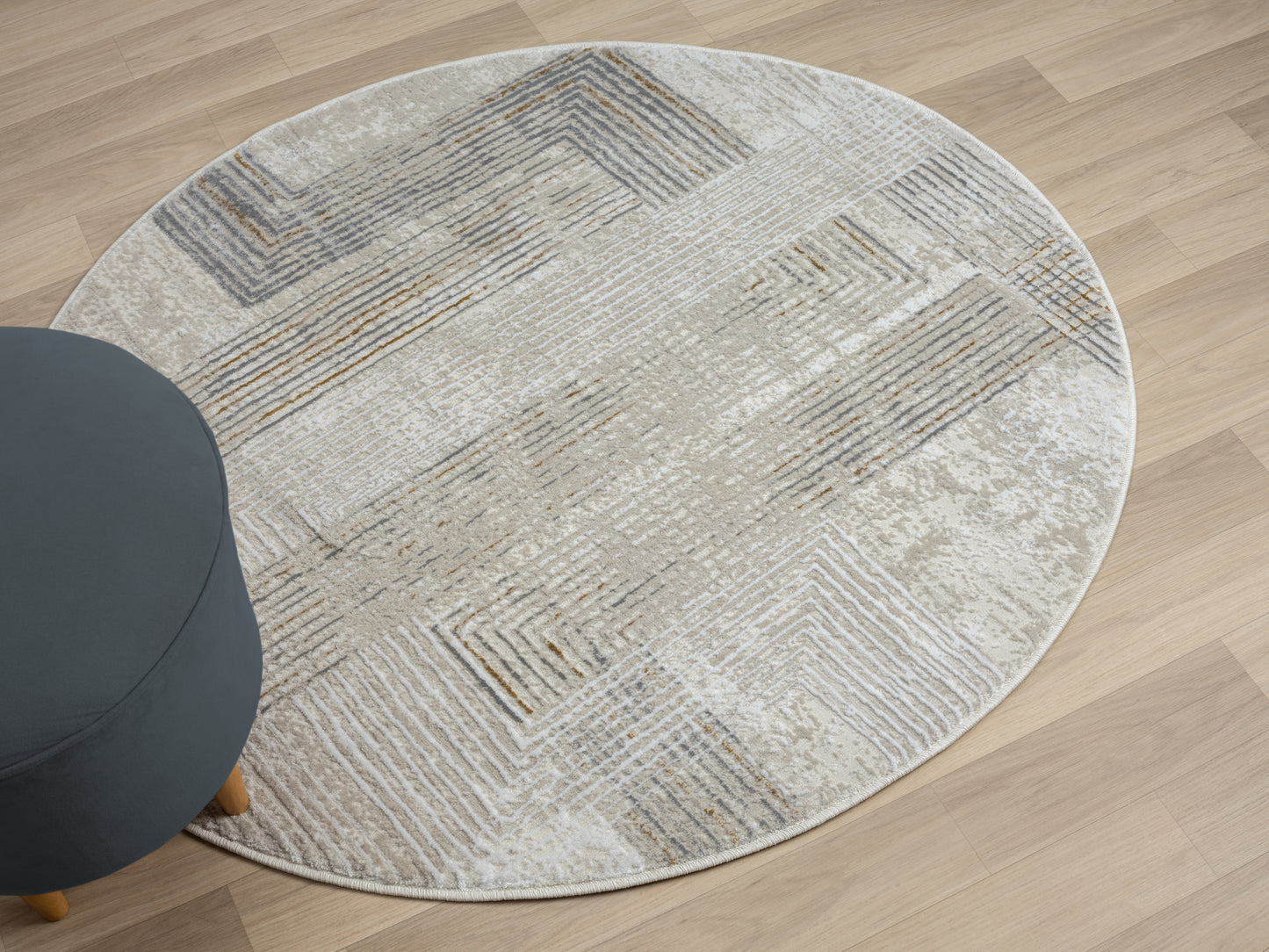 Teppich LONTANO rund Creme-Multi 120 x 120 cm