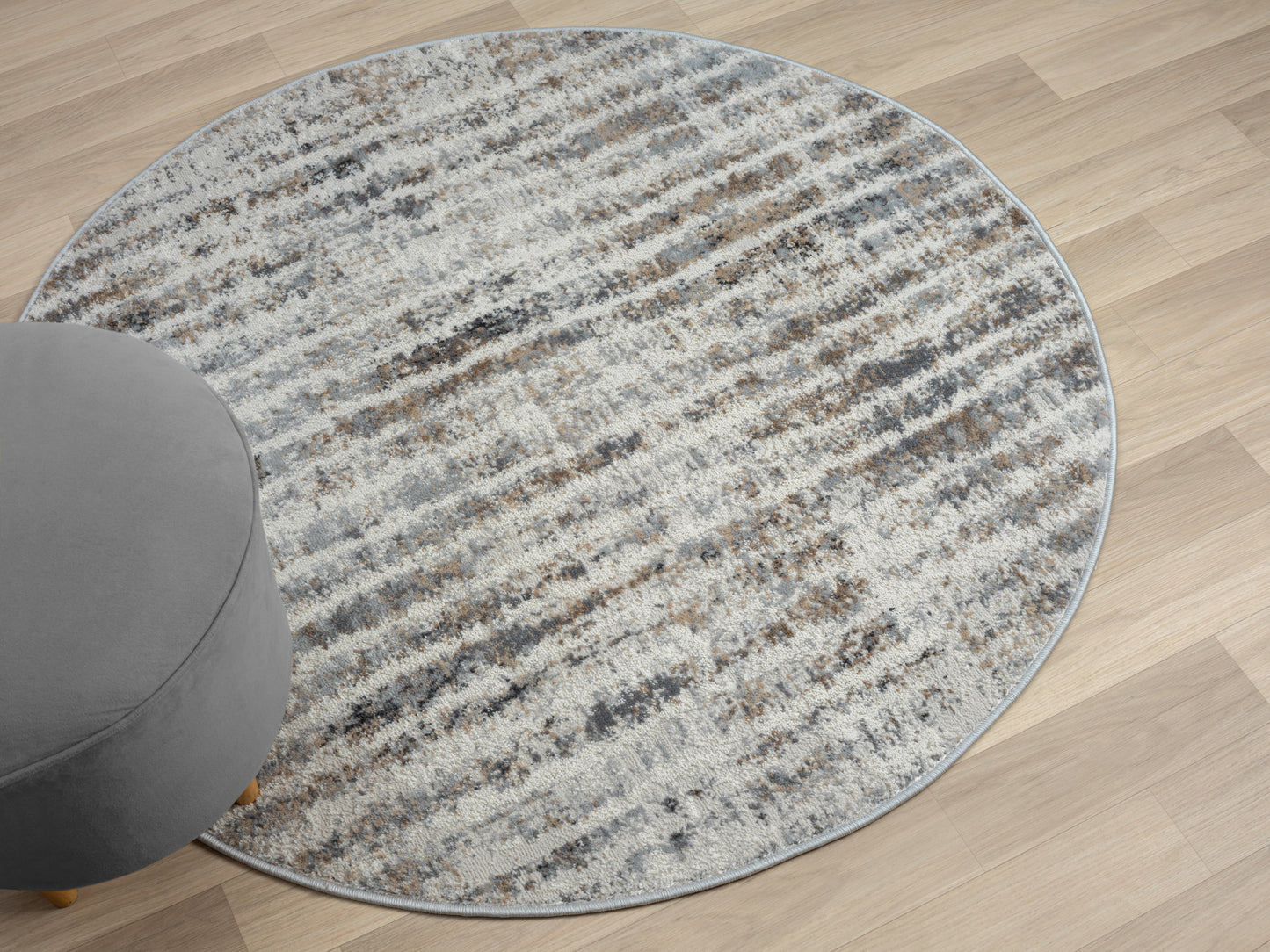Teppich ANIMA rund Creme 120 x 120 cm