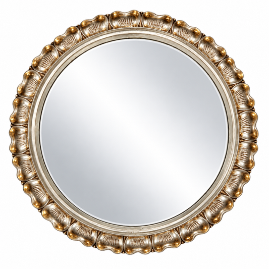 Moderner Wandspiegel AINA 70cm silber-antik Akzentspiegel