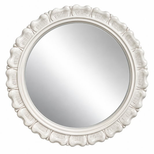 Moderner Wandspiegel AINA 70cm weiss hochglanz Akzentspiegel