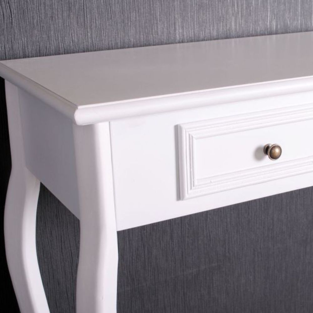 Landhaus Konsolentisch VALARIE 120cm weiss 3 Schubladen