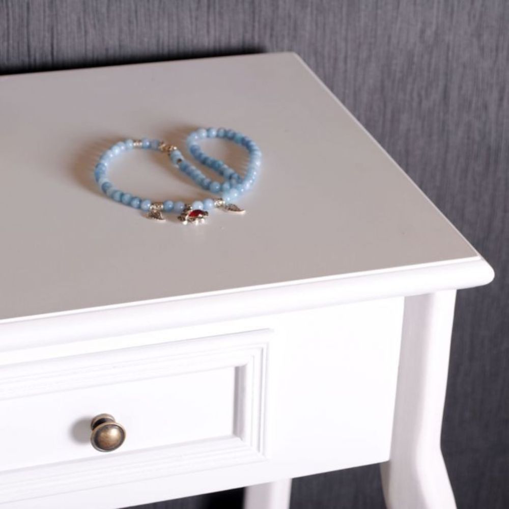 Landhaus Konsolentisch VALARIE 80cm weiss 2 Schubladen