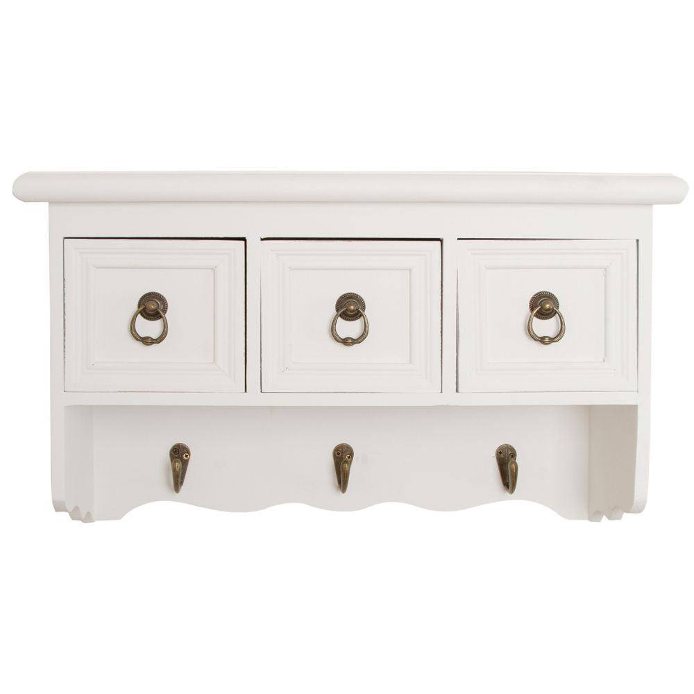 Landhaus Wandgarderobe VANDA weiss 45cm Shabby Chic