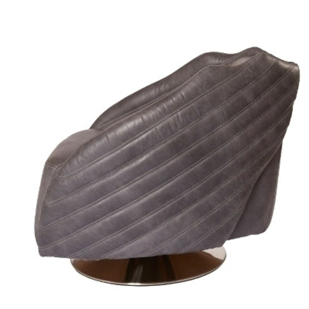 Premium Dreh-Ledersessel VEGAS vintage-grey Rindsleder