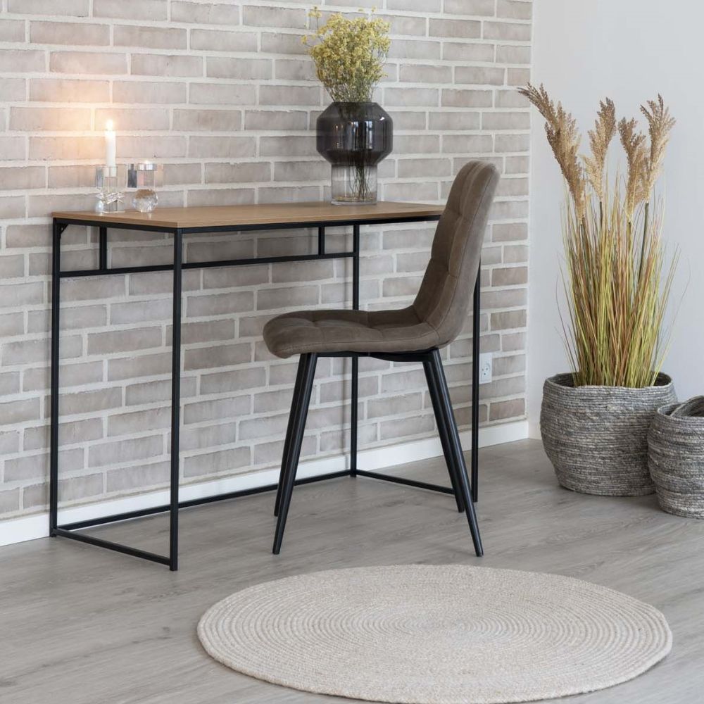 Moderner Schreibtisch LEVEN 100cm schwarz / natur Konsolentisch