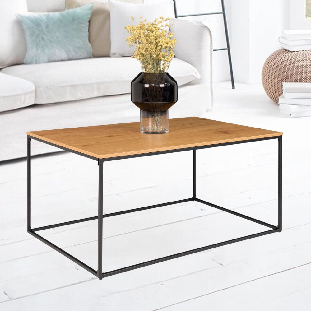 Design Couchtisch LEVEN Eiche-Look ca. 60x90x45cm