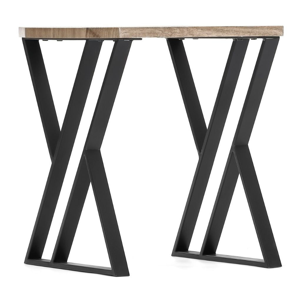 Moderner Beistelltisch TRAVERSO 40cm Industrie-Look taupe schwarz