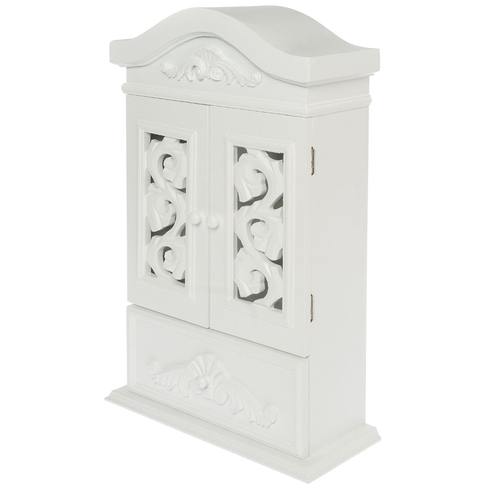 Romantischer Schlüsselschrank NADJA weiss 47cm Landhaus