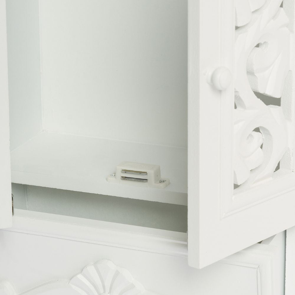 Romantischer Schlüsselschrank NADJA weiss 47cm Landhaus