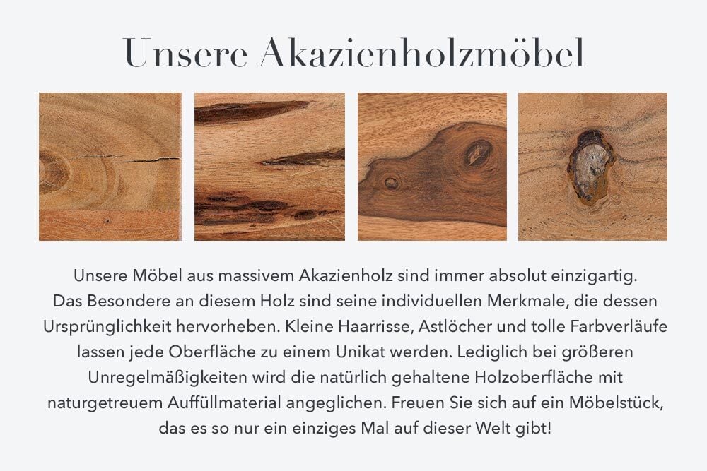 Design Couchtisch DIVISIO 105cm Akazie natural Baumkante