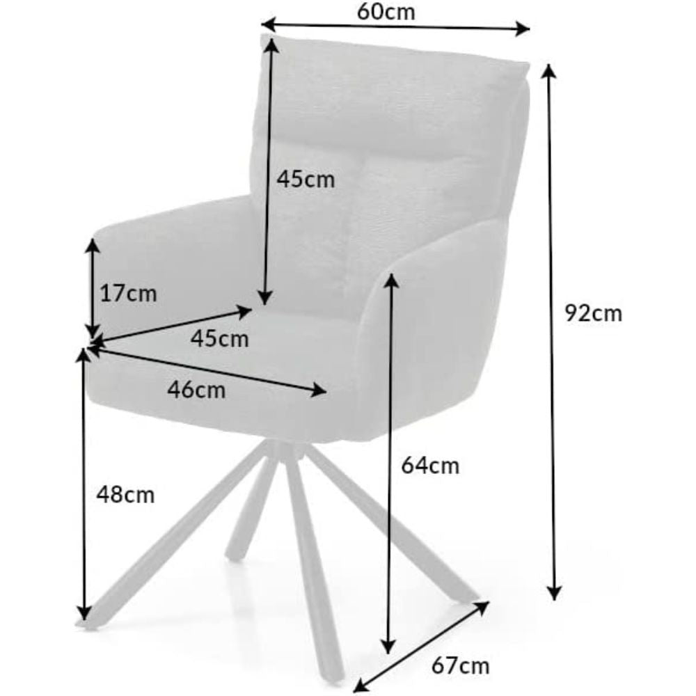 Bequemer Drehstuhl CHARLES mit Federkernpolsterung grau Armlehnen