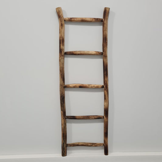 Teak Deko-Leiter geflammt KEPALA ca. H150cm Handtuchhalter