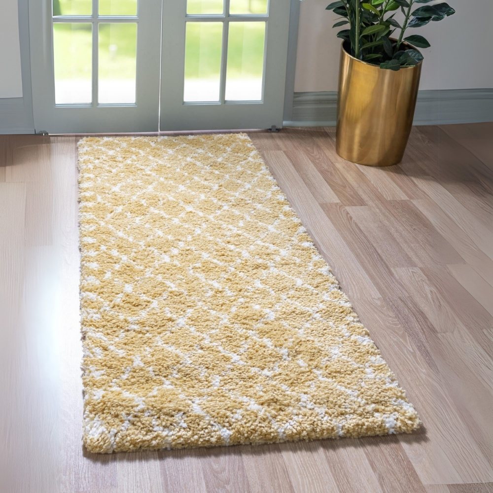 Teppich MARA Shaggy Läufer Narzissen-Gelb 80x185 cm