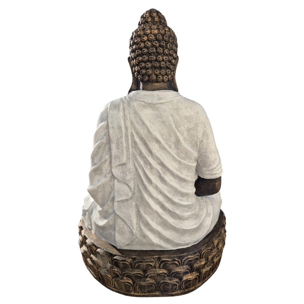 Dekorative Figur BUDDHA PRAYER 160cm gold-weiss Garten Indoor