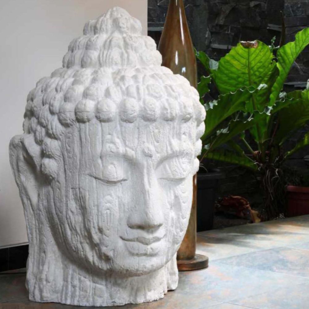Buddha Kopf BESAR-XL ca. H140cm Weiß