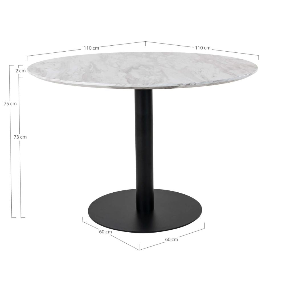 Moderner Esstisch ZANOL in Marmor-Look ca. D110cm