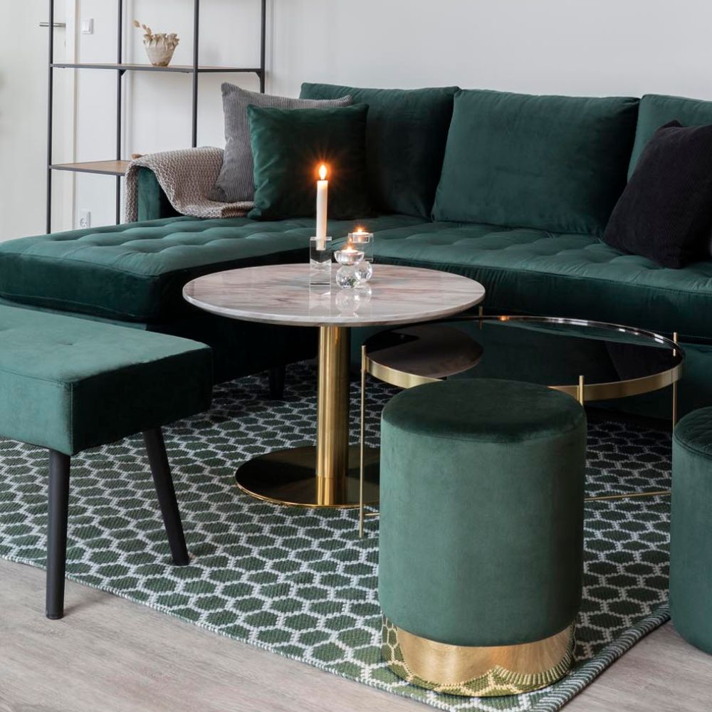 Stylischer Couchtisch ZANOL in Marmor-Look ca.D70cm – LebensWohnArt