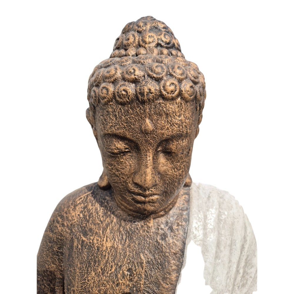 Dekorative Figur BUDDHA PROTECT 80cm weiss-gold Garten Indoor
