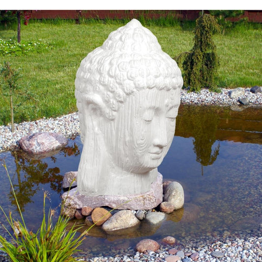 Dekorativer Buddha Kopf BESAR-M 60cm Weiss