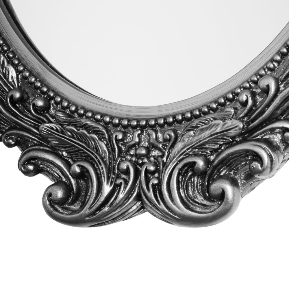 Ovaler Barock Spiegel MALAI silber 50x43cm Engel Vintagelook