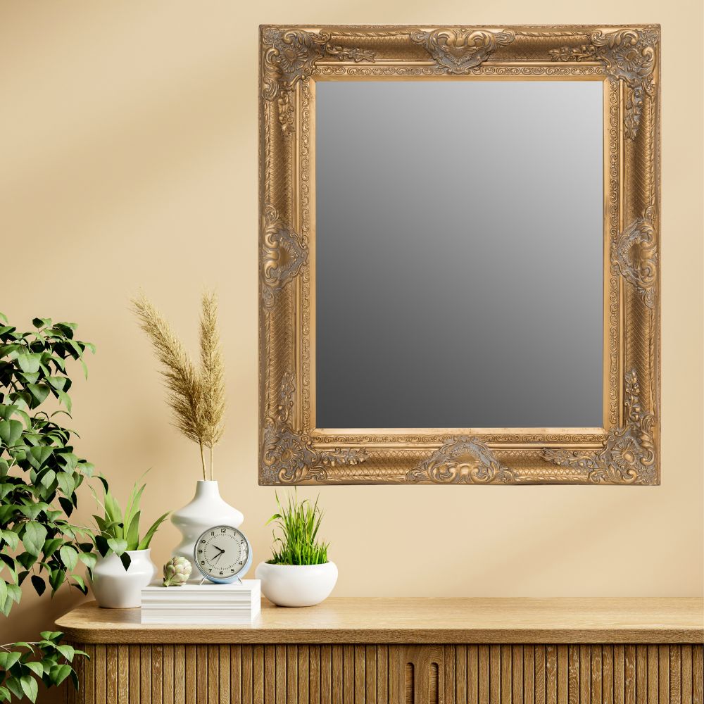 Barock Spiegel DORO antik-gold 78x68cm Wandspiegel Holzrahmen