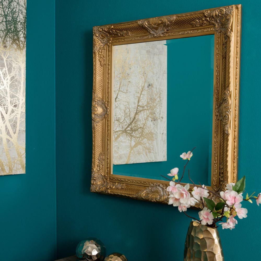 Barock Spiegel DORO antik-gold 78x68cm Wandspiegel Holzrahmen