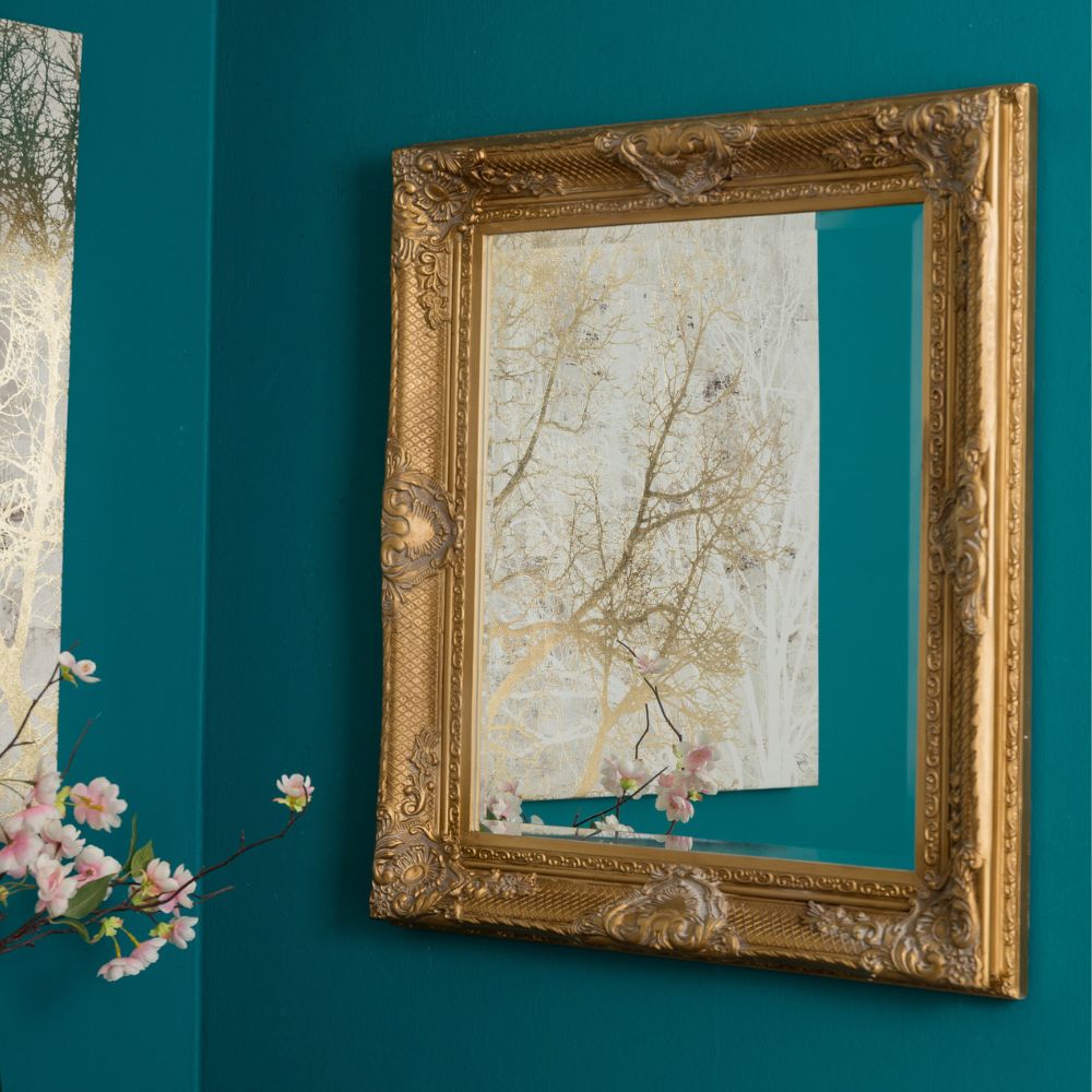 Barock Spiegel DORO antik-gold 78x68cm Wandspiegel Holzrahmen