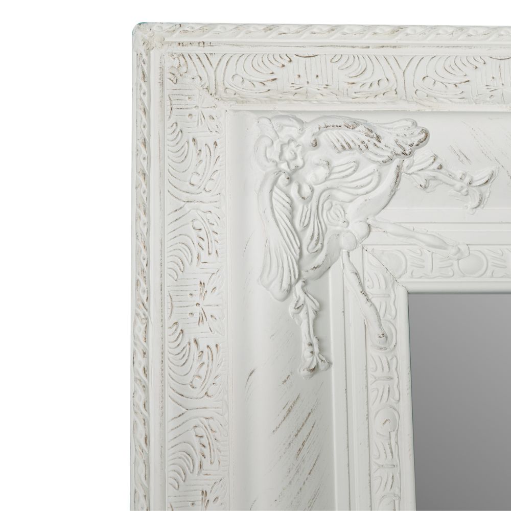 Barock Spiegel AMPIO antik-weiss 120x90cm Wandspiegel Holzrahmen