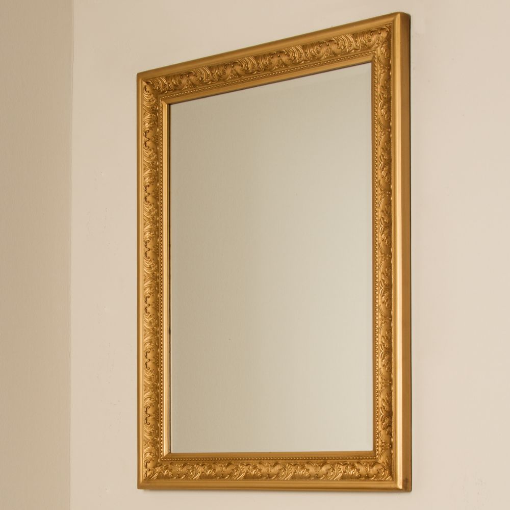 Traumhafter Spiegel FIORAL 82x62cm antik-gold Facette