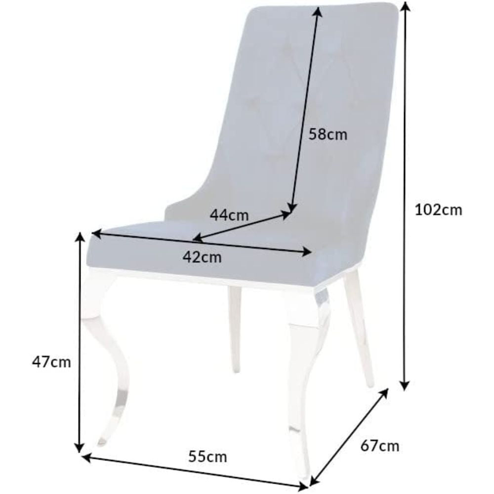 Edler Stuhl LION Samt blau Löwenkopf Hochlehner
