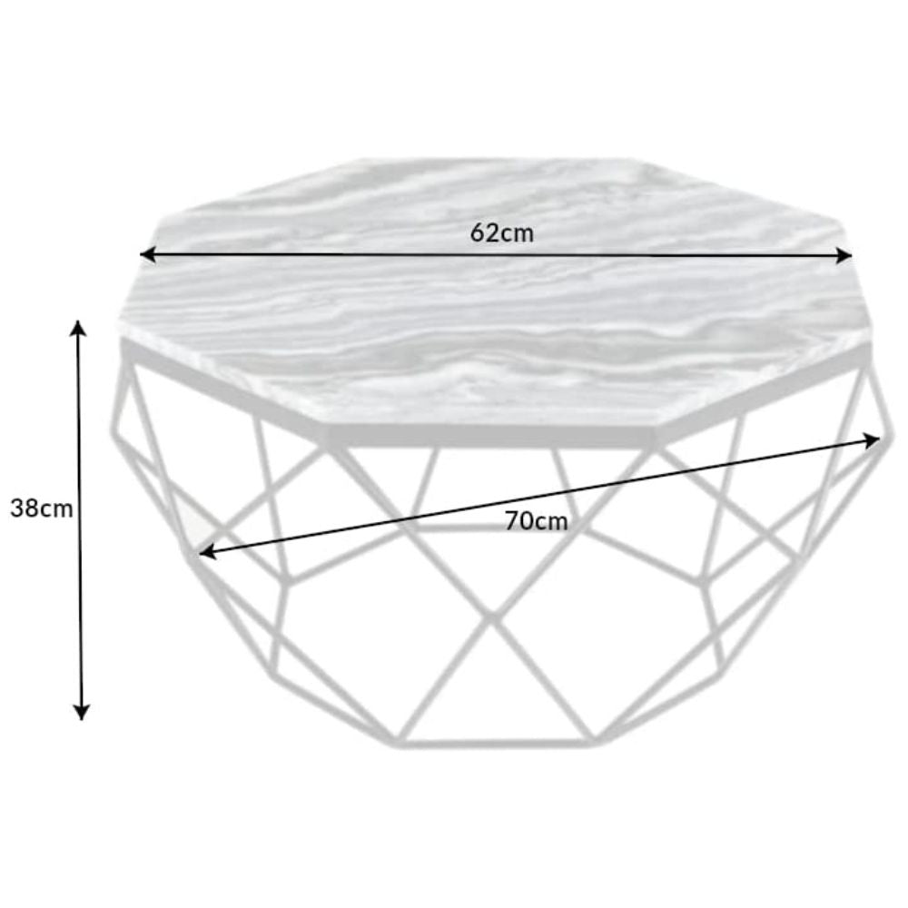 Exklusiver Couchtisch BIJOUX ca.70cm grün Marmor Metallgestell