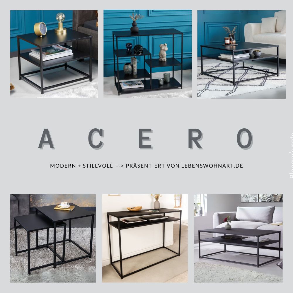 Elegantes Regal ACERO 180cm schwarz Metall Raumteiler