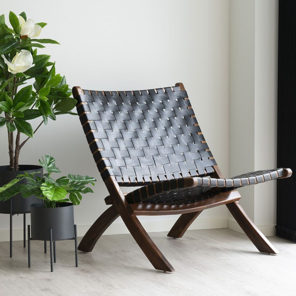 Lounge Leder Klapp-Stuhl ANO schwarz – Kundensupport-Hilfe
