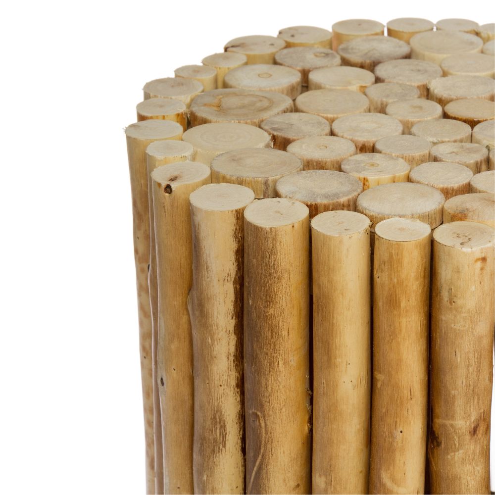 Natürlicher Holz Hocker NICA rund 30cm Beistelltisch natural Pinie