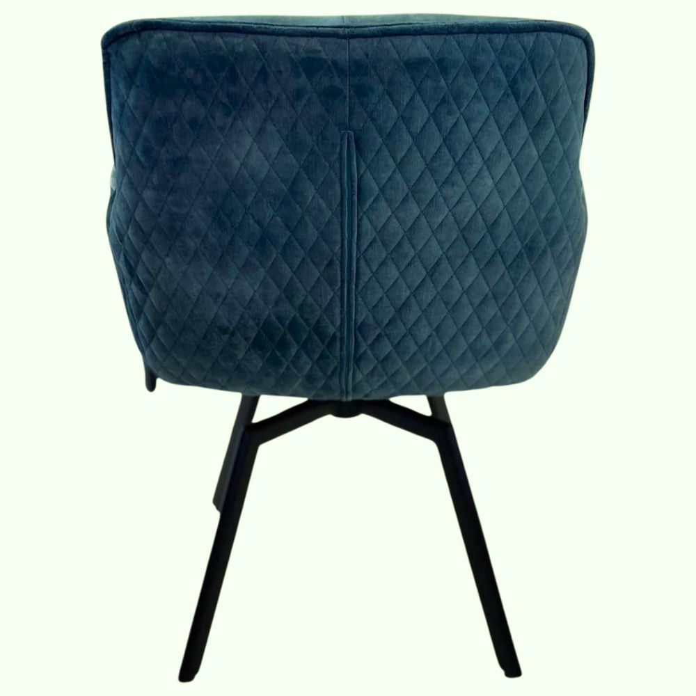 Exquisiter Drehstuhl 360° + Return-Funktion SPLENDID petrol Samt