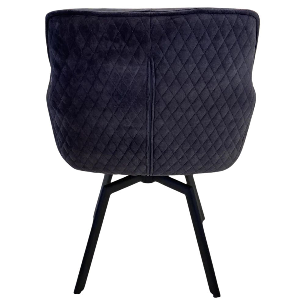 Exquisiter Drehstuhl 360° + Return-Funktion SPLENDID anthrazit Samt