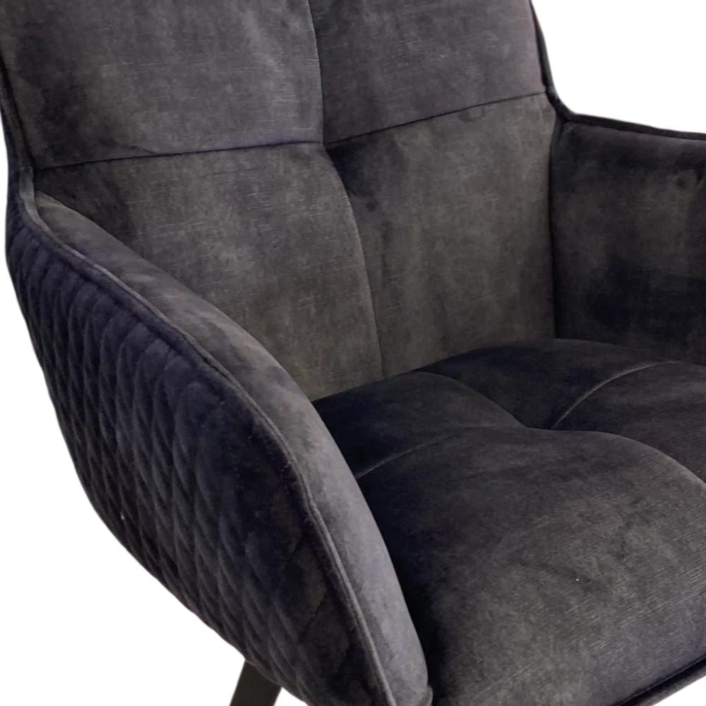 Exquisiter Drehstuhl 360° + Return-Funktion SPLENDID anthrazit Samt